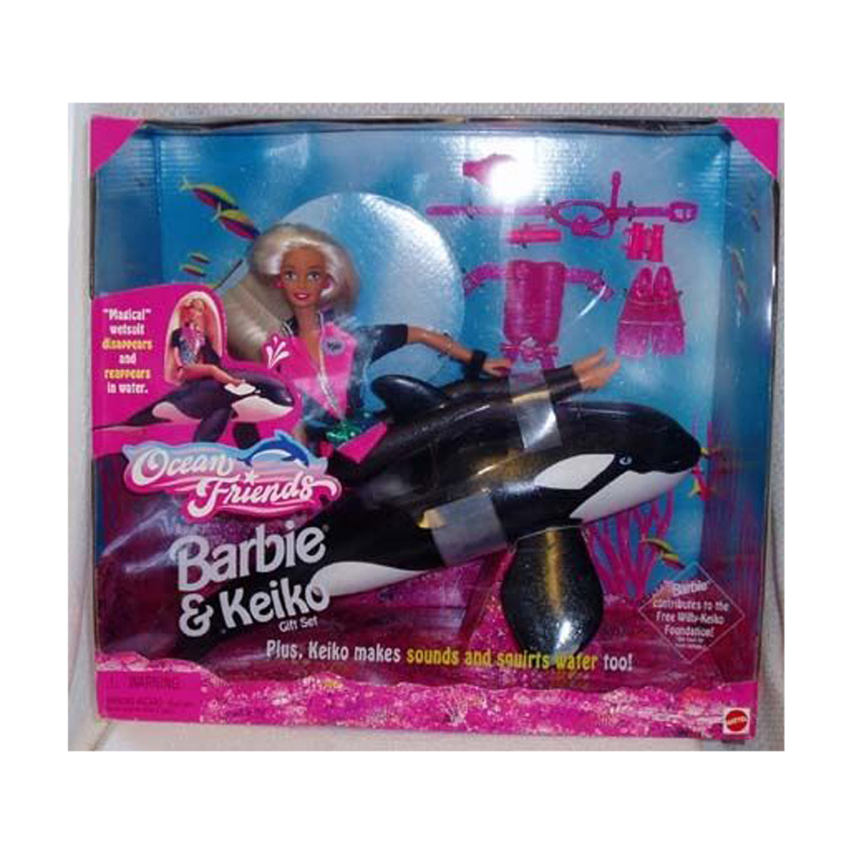 Barbie 16214, 1996 Barbie & Keiko Ocean Friends Gift Set, MIB