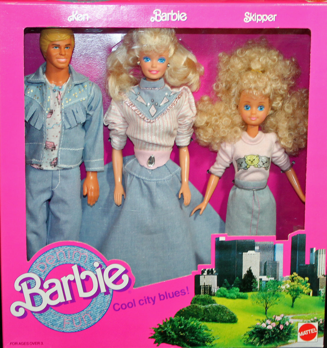 Barbie 4893 MIB 1989 Cool City Blues Barbie Ken Skipper Set