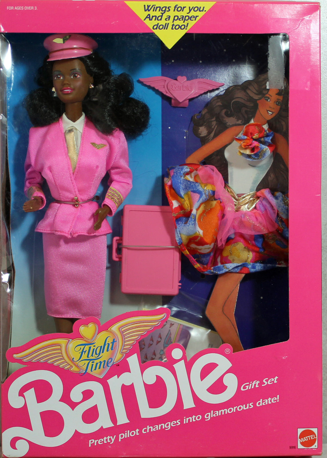 Barbie 9916 MIB 1989 Flight Time Gift Set Pilot African American