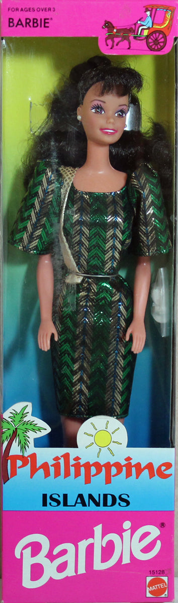 1996 Philippine Islands Barbie in Green/Gold Dress Sell4Value 1996 Philippine Islands Barbie in Green/Gold Dress Sell4Value