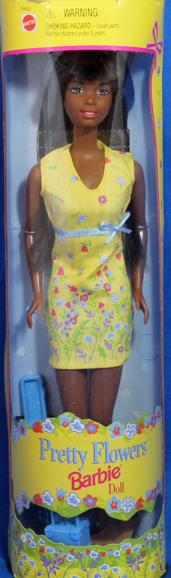Barbie 24653 MIB 1999 Pretty Flowers Yellow Dress African American